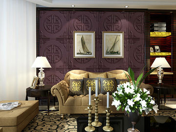 3D Decoratieve Muur die van het Behang Milieuvriendelijke Leer 3D Chinese Stijl van Muurtegels Commissie