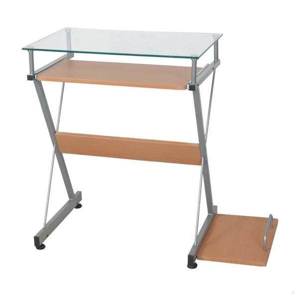 Maak Aangemaakt Glas en Houten Computerbureau met cpu Holer voor Huis dx-8310B schoon
